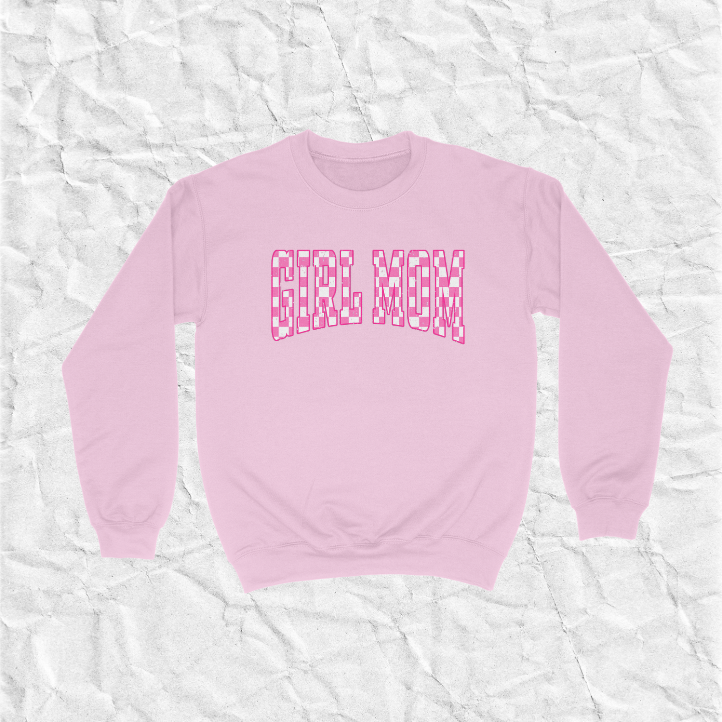 Checkered Girl Mom Crewneck