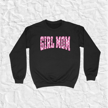 Checkered Girl Mom Crewneck