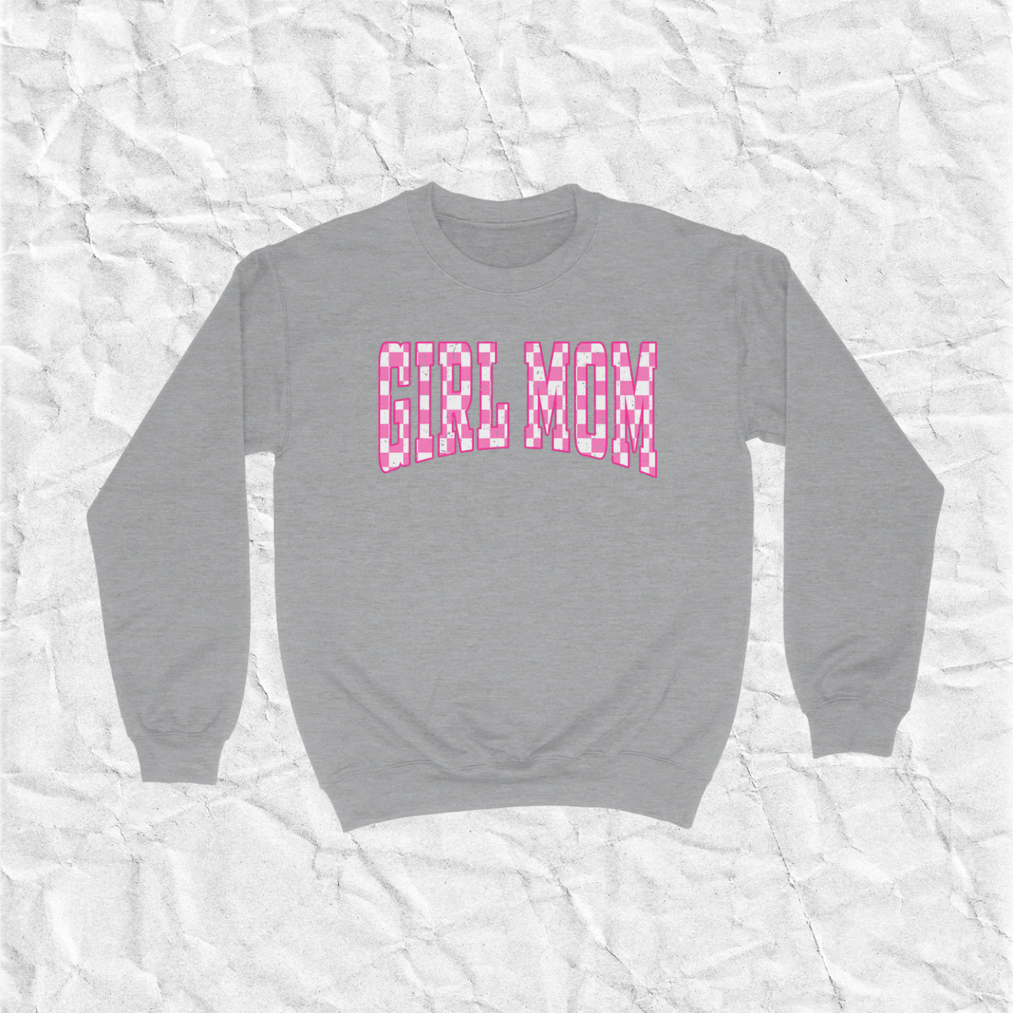 Checkered Girl Mom Crewneck